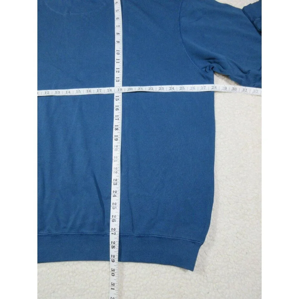 Cabela's blue antique 1/4‎ zip pullover, slub yarn